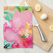 Linge De Cuisine Aquarelle fleurie de printemps brillante moderne (Quart Plié)