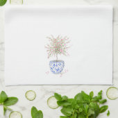 Linge De Cuisine Aquarelle fleurie Topiaire (Plié)