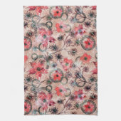 Linge De Cuisine Aquarelle, fleurs. (Vertical)
