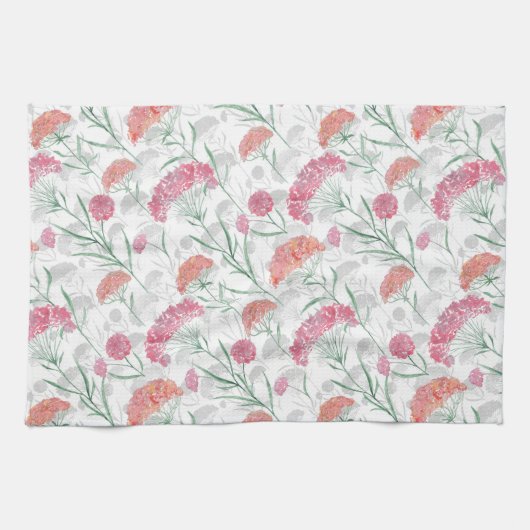 Linge De Cuisine Aquarelle, fleurs (Horizontal)