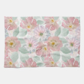 Linge De Cuisine Aquarelle fleurs délicates. (Horizontal)