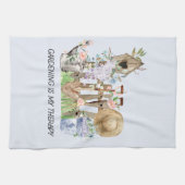 Linge De Cuisine Aquarelle Floral Jardinage Outils et Citation amus (Horizontal)