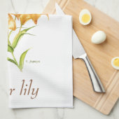 Linge De Cuisine Aquarelle florale de lys de tigre (Quart Plié)