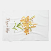 Linge De Cuisine Aquarelle florale de lys de tigre (Horizontal)