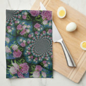 Linge De Cuisine Aquarelle florale de pivoine rose blanc (Quart Plié)