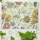 Linge De Cuisine Aquarelle Florale Fleurs d'abeille Élégante Modern (Plié)