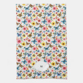 Linge De Cuisine Aquarelle florale motif botanique monogrammé (Vertical)