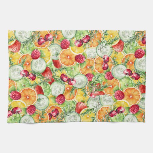 Linge De Cuisine Aquarelle Fruit d'été (Horizontal)