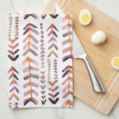 Linge De Cuisine Aquarelle géométrique Arrowroot Motif rose violet (Quart Plié)