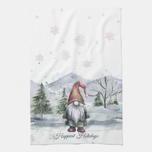 Linge De Cuisine Aquarelle Gnome (Vertical)