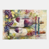 Linge De Cuisine Aquarelle Good Friends Wine Together (Horizontal)