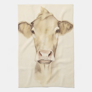 Linge De Cuisine Aquarelle Grange Animaux   Vache