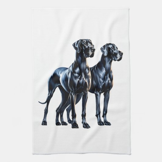 Linge De Cuisine Aquarelle Great Danes (Vertical)
