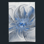 Linge De Cuisine Aquarelle gris bleu Abstrait Fractal Art Flower<br><div class="desc">Une fleur d'imaginaire unique aux tons bleu et gris,  abstraite et élégante. Conception inhabituelle pour votre serviette de cuisine fleurie décorative et plus encore.</div>