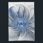 Linge De Cuisine Aquarelle gris bleu Abstrait Fractal Art Flower<br><div class="desc">Fleur d'imaginaire unique aux tons bleu et gris,  abstraite et élégante. Conception pour votre serviette de cuisine et plus encore.</div>
