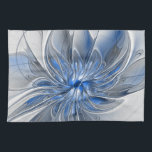 Linge De Cuisine Aquarelle gris bleu Abstrait Fractal Art Flower<br><div class="desc">Fleur d'imaginaire unique aux tons bleu et gris,  abstraite et élégante. Conception pour votre serviette de cuisine et plus encore.</div>