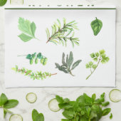 Linge De Cuisine Aquarelle Herbes de cuisine Verdure Personnalisée (Plié)