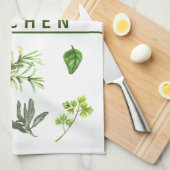 Linge De Cuisine Aquarelle Herbes de cuisine Verdure Personnalisée (Quart Plié)