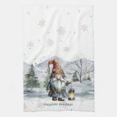 Linge De Cuisine Aquarelle hiver Gnome de Noël (Vertical)
