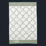 Linge De Cuisine Aquarelle Holly Monogramme Noël Rouge Vert<br><div class="desc">Ajoutez une touche customisée élégante aux décorations de maisons de vacances avec une serviette de cuisine monogrammée de Noël. Les initialités de ce modèle sont simples à personnaliser ou à supprimer. Le design présente des feuilles d'aquarelle artistique et des baies en vert et rouge sur un simple arrière - plan...</div>