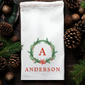 Linge De Cuisine Aquarelle Holly Wreath Vacances modernes Noël