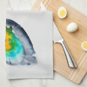 Linge De Cuisine aquarelle huîtres abstraites (Quart Plié)