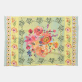 Linge De Cuisine Aquarelle intemporelle fleurie décorative (Horizontal)