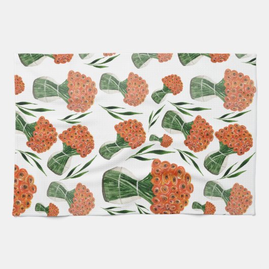 Linge De Cuisine Aquarelle italienne Ranunculus (Horizontal)