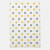 Linge De Cuisine Aquarelle jaune et gris Pois (Vertical)