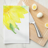 Linge De Cuisine Aquarelle jaune lumineuse de tournesol d'été (Quart Plié)