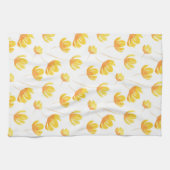 Linge De Cuisine Aquarelle jaune motif floral (Horizontal)