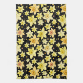 Linge De Cuisine Aquarelle Jaune transparente Daffodil & Motif de p (Vertical)