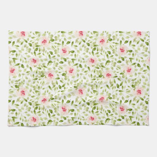 Linge De Cuisine Aquarelle lâche expressive Fleur d'été (Horizontal)