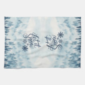 Linge De Cuisine Aquarelle Les arbres de Noël Laisser Neige (Horizontal)