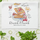 Linge De Cuisine Aquarelle logo Restaurant gaufre Business (Plié)