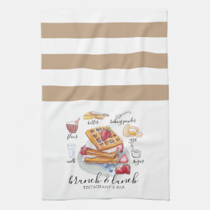 Linge De Cuisine Aquarelle logo Restaurant gaufre Business