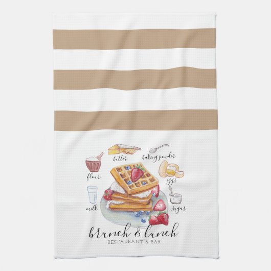 Linge De Cuisine Aquarelle logo Restaurant gaufre Business (Vertical)