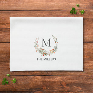 Linge De Cuisine Aquarelle lunaire lunaire Florale Botanique