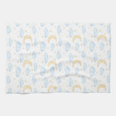 Linge De Cuisine Aquarelle Lune étoiles et nuages Motif (Horizontal)