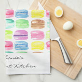 Linge De Cuisine Aquarelle Macaron personnalisée (Quart Plié)