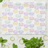 Linge De Cuisine Aquarelle Macarons français (Plié)