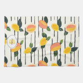 Linge De Cuisine Aquarelle Mango Motif avec Feuilles verts (2) (Horizontal)