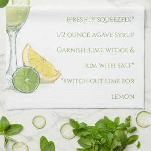 Linge De Cuisine Aquarelle Margarita Cocktail Recette Aquarelle