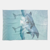 Linge De Cuisine Aquarelle marine des Dolphins (Horizontal)