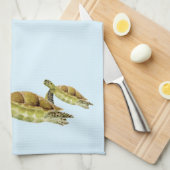 Linge De Cuisine Aquarelle marine des tortues de mer d'Hawaii (Quart Plié)