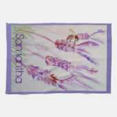 Linge De Cuisine Aquarelle mauve de lavande et thé d'abeille (Horizontal)