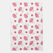 Linge De Cuisine aquarelle mignon champignons rouges et pois (Vertical)