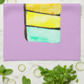 Linge De Cuisine Aquarelle mignonne de gâteau arc-en-ciel (Plié)