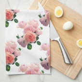 Linge De Cuisine Aquarelle Modèle Florale Art rose Roses rouges (Quart Plié)