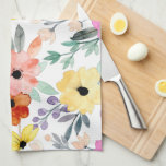 Linge De Cuisine Aquarelle moderne Floral Fleurs Botaniques Jeter<br><div class="desc">Aquarelle moderne Florale Fleurs botaniques</div>